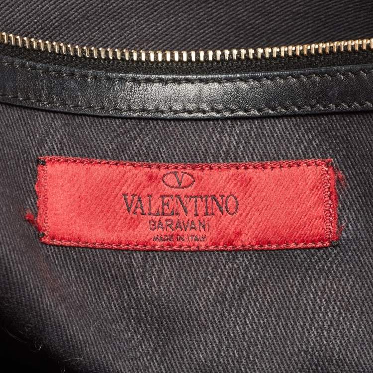 Pre Owned Valentino Black Leather Rockstud Dome Tote