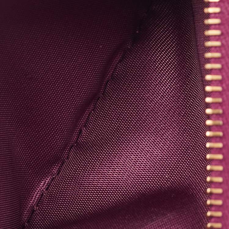 Pre Owned Valentino Burgundy Leather VLogo Bifold Card Case