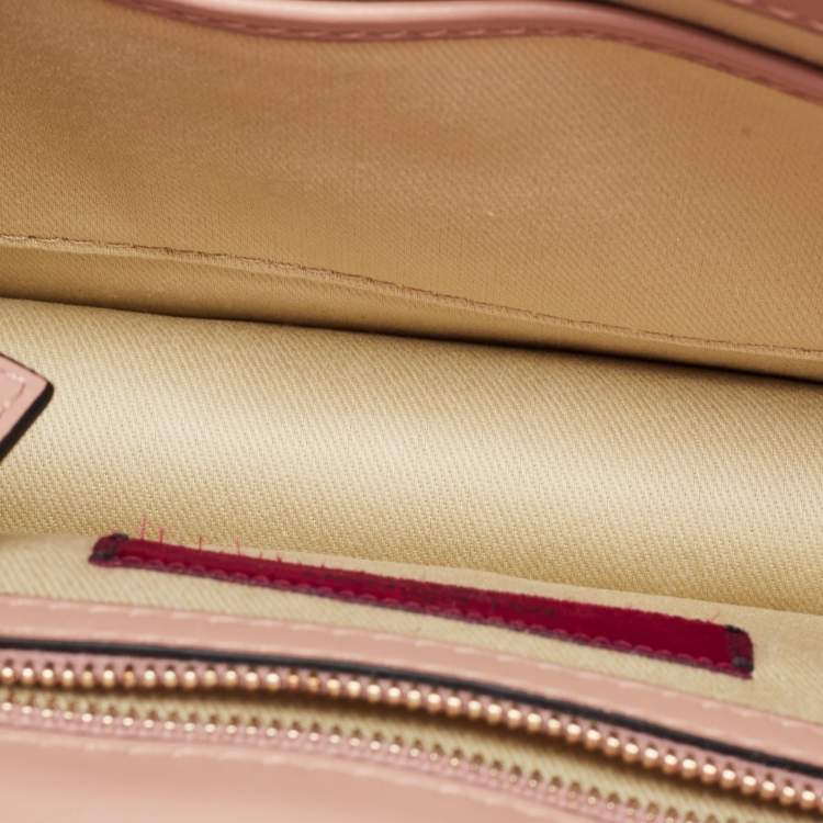 Pre Owned Valentino Beige Leather Rockstud Small Glam Lock Shoulder Bag