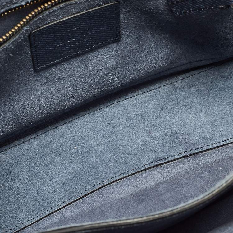 Pre Owned Valentino Blue Grain Leather Medium Rockstud Flap Shoulder Bag