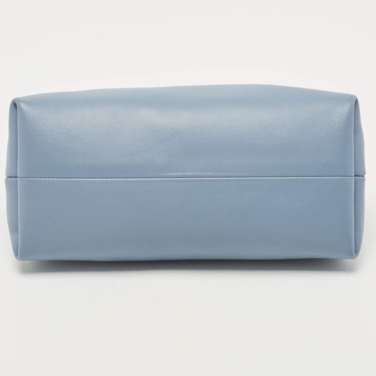 Pre Owned Valentino Light Blue Leather Supervee Clutch