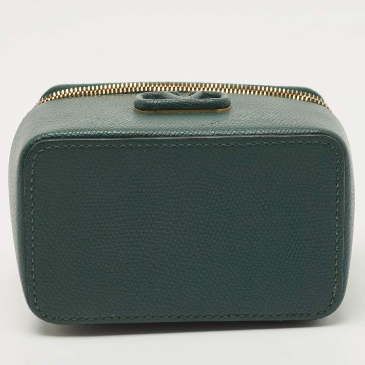 Pre Owned Valentino Green Leather  Mini VSling Vanity Case