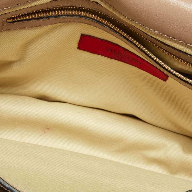 Pre Owned Valentino Beige Quilted Leather Flap Shoulder Bag