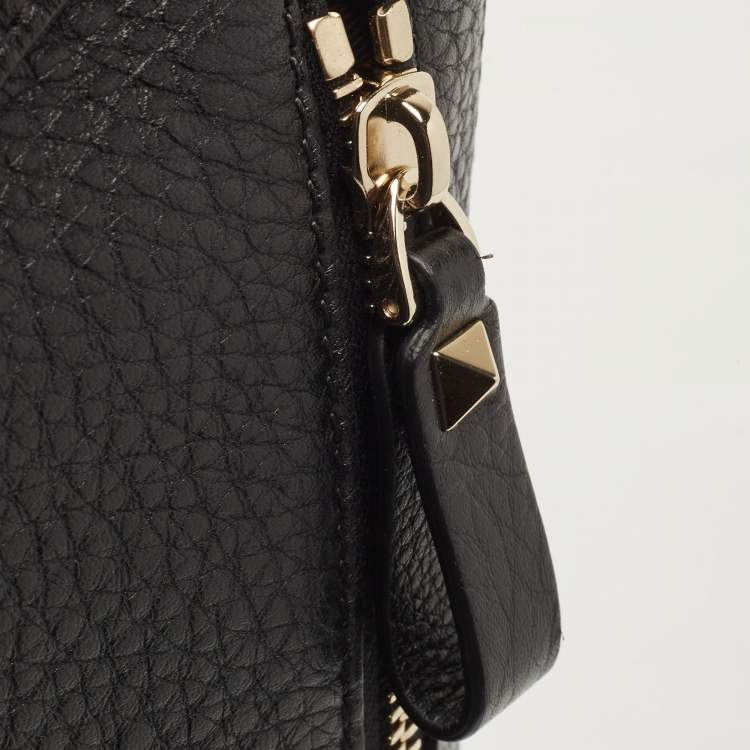 Pre Owned Valentino Black Leather Rockstud Belt Bag