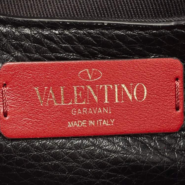 Pre Owned Valentino Black Leather Rockstud Belt Bag