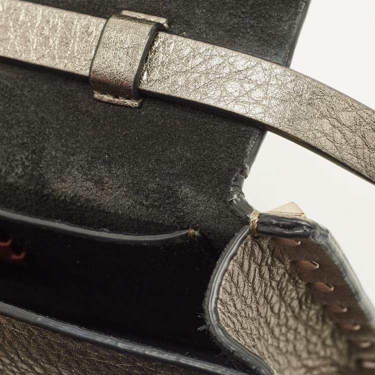 Pre Owned Valentino Metallic Leather Small Rockstud Crossbody Bag