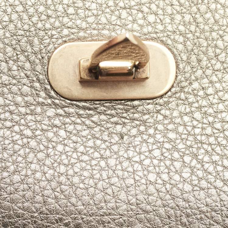 Pre Owned Valentino Metallic Leather Small Rockstud Crossbody Bag