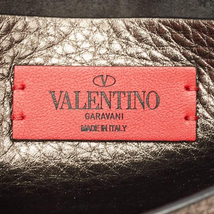 Pre Owned Valentino Metallic Leather Small Rockstud Crossbody Bag
