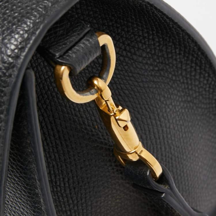 Pre Owned Valentino Black Leather VSling Top Handle Bag