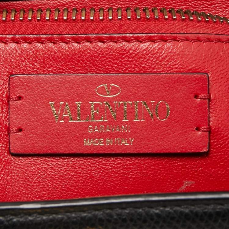 Pre Owned Valentino Black Leather VSling Top Handle Bag