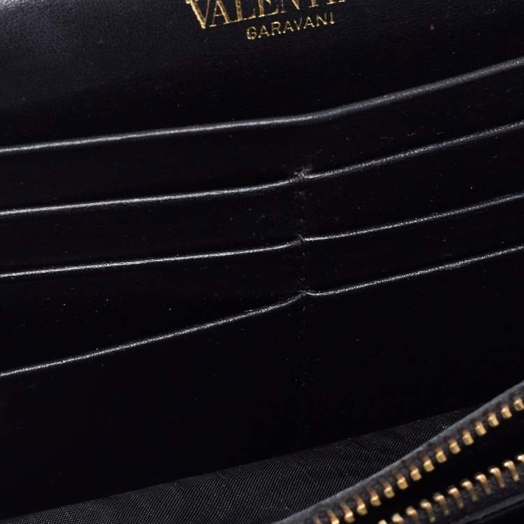 Pre Owned Valentino Green Leather Flap Continental Wallet 