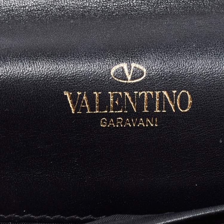 Pre Owned Valentino Green Leather Flap Continental Wallet 