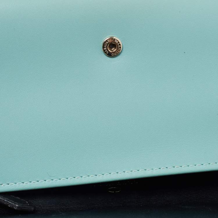 Pre Owned Valentino Green Leather Flap Continental Wallet 