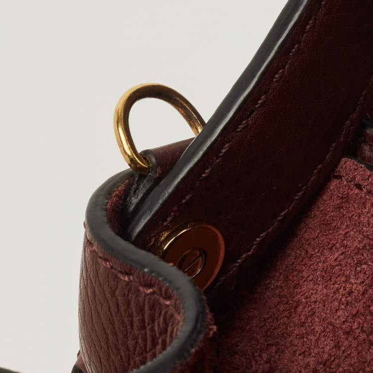 Pre Owned Valentino Burgundy Leather Flap Top Handle Bag