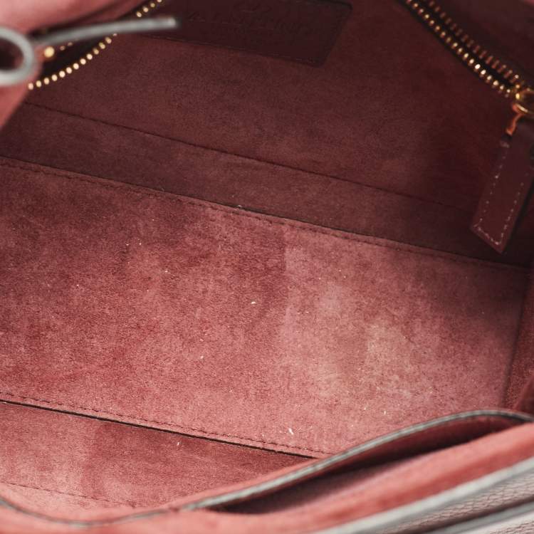 Pre Owned Valentino Burgundy Leather Flap Top Handle Bag