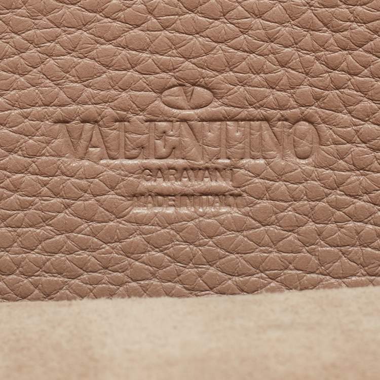 Pre Owned Valentino Beige Leather Small Rockstud Flap Shoulder Bag