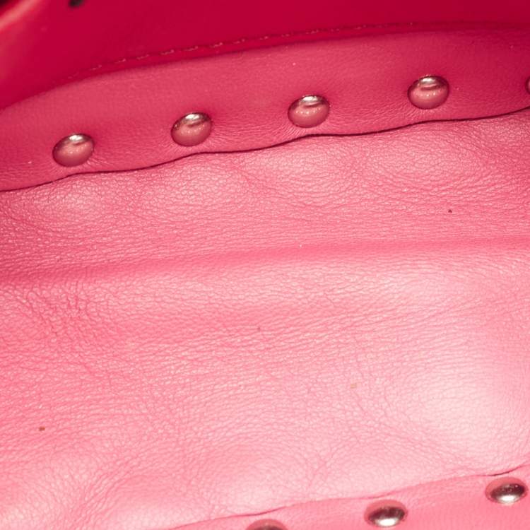 Pre Owned Valentino Pink Quilted Leather Small Rockstud Spike Chain Bag