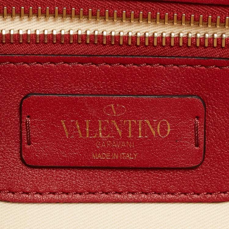 Pre Owned Valentino Red Leather Rockstud Flap Shoulder Bag