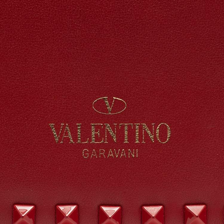 Pre Owned Valentino Red Leather Rockstud Flap Shoulder Bag