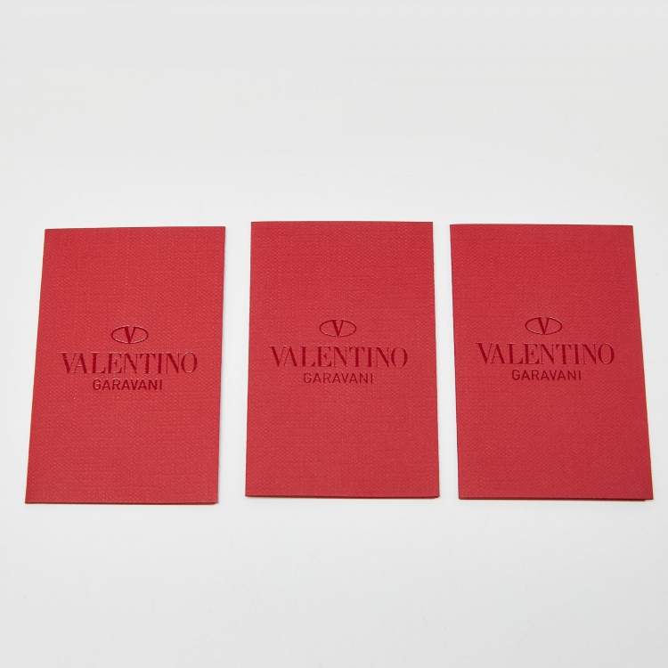 Pre Owned Valentino Red Leather Rockstud Spike Compact Wallet