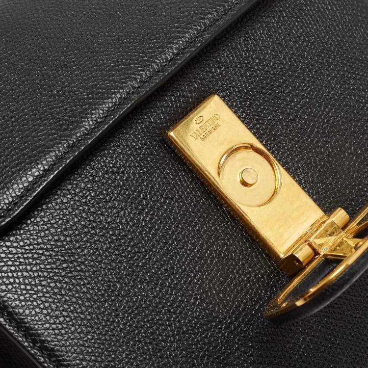 Pre Owned Valentino Black Leather Small VSling Shoulder Bag