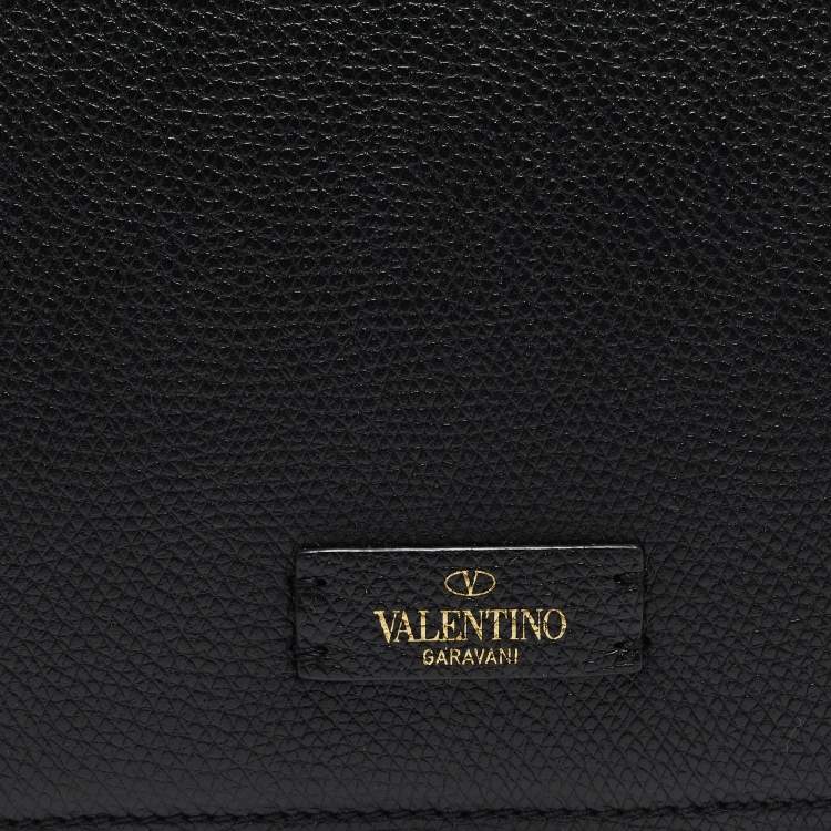 Pre Owned Valentino Black Leather Small VSling Shoulder Bag