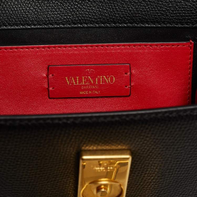 Pre Owned Valentino Black Leather Small VSling Shoulder Bag