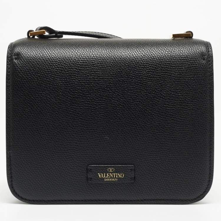 Pre Owned Valentino Black Leather Small VSling Shoulder Bag