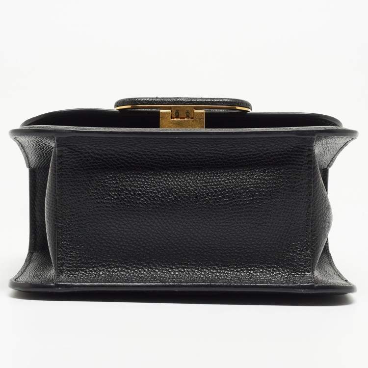 Pre Owned Valentino Black Leather Small VSling Shoulder Bag