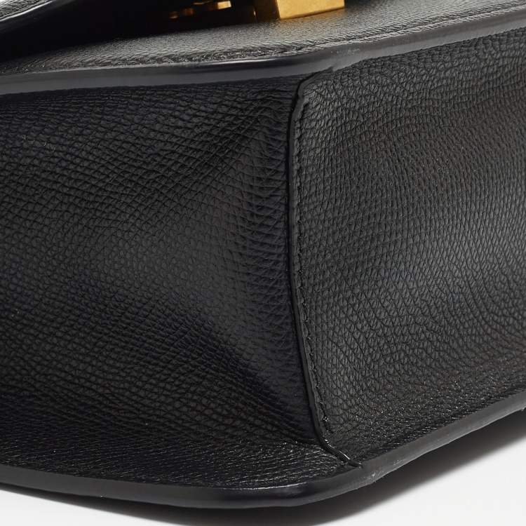 Pre Owned Valentino Black Leather Small VSling Shoulder Bag