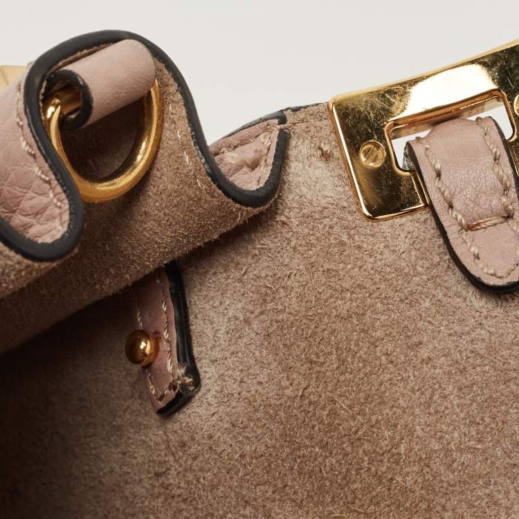 Pre Owned Valentino Beige Leather My Rockstud Top Handle Bag