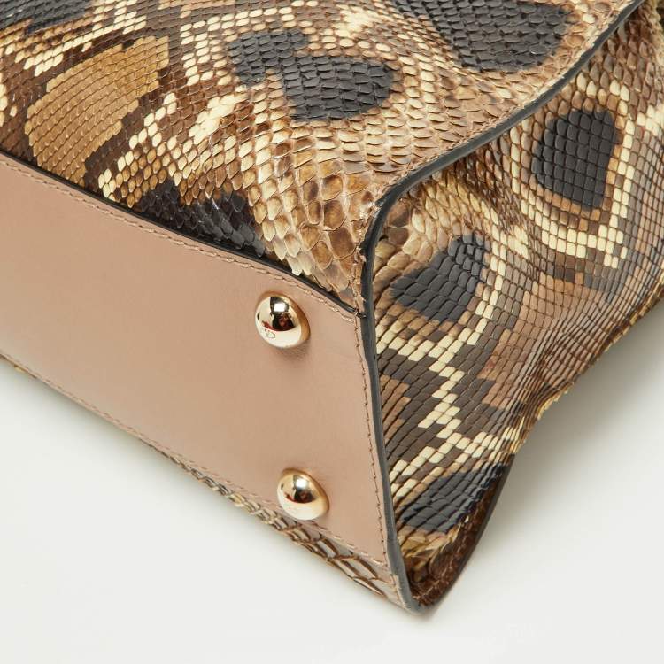 Pre Owned Valentino Beige Python and Leather Aphrodite Bow Bag