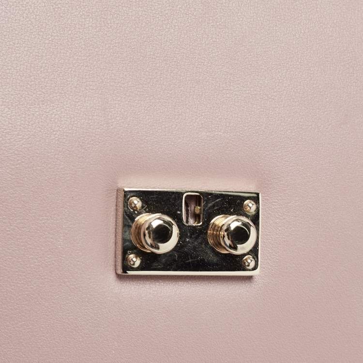 Pre Owned Valentino Old Rose Leather Small Rockstud Glam Lock Flap Bag