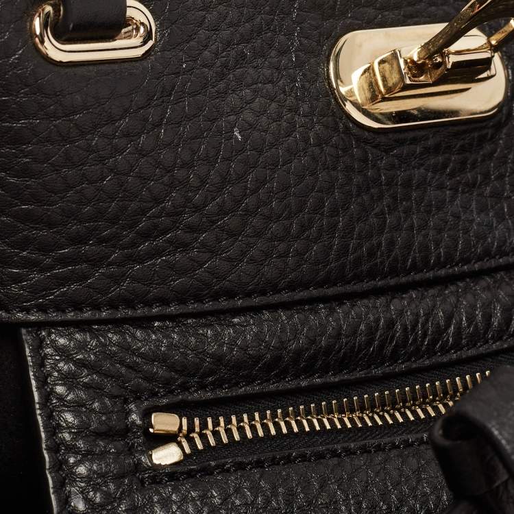 Pre Owned Valentino Black Leather Small Rockstud Trapeze Tote