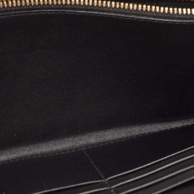 Pre Owned Valentino Black Suede and Studded Embellished Zip Around Continental Wallet