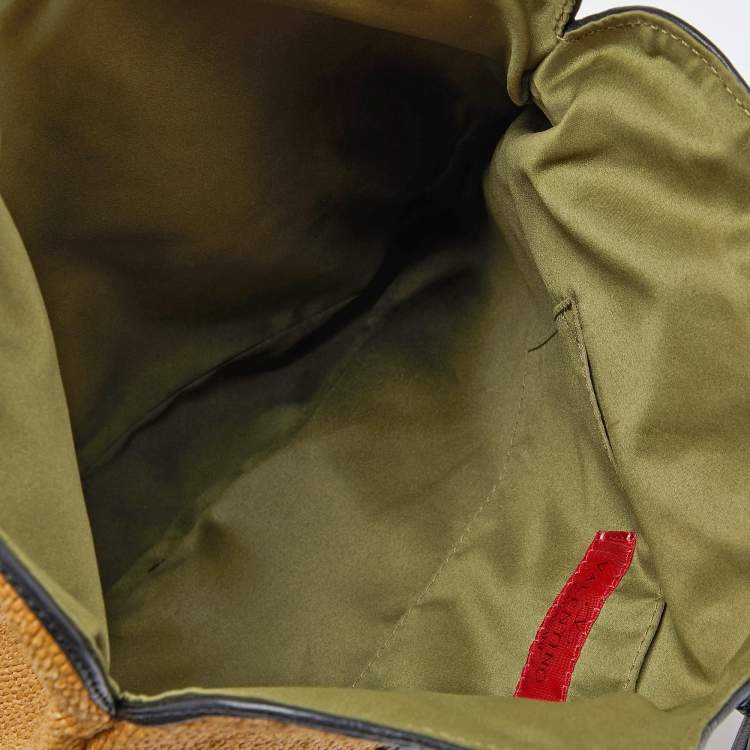 Pre Owned Valentino Beige/Black Raffia and Leather Tote