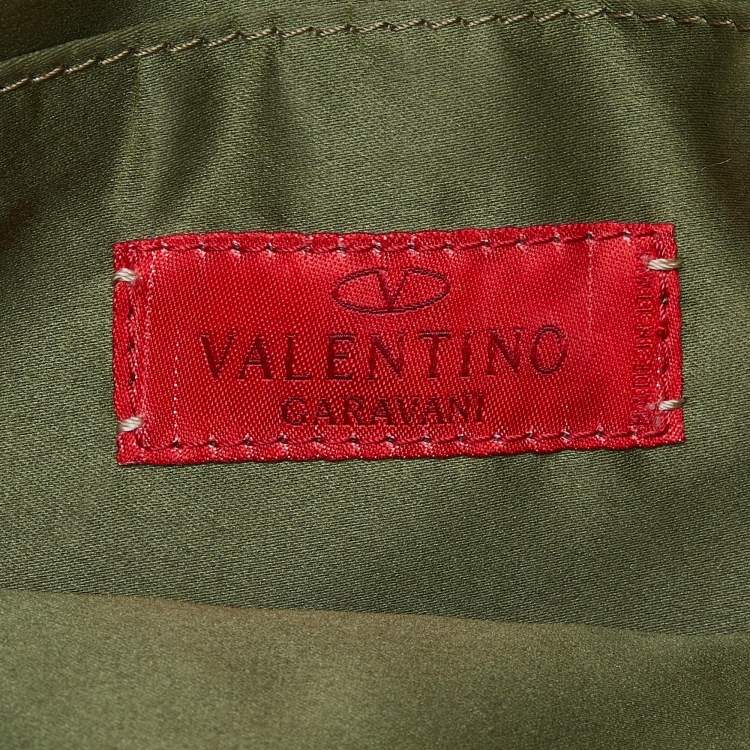 Pre Owned Valentino Beige/Black Raffia and Leather Tote