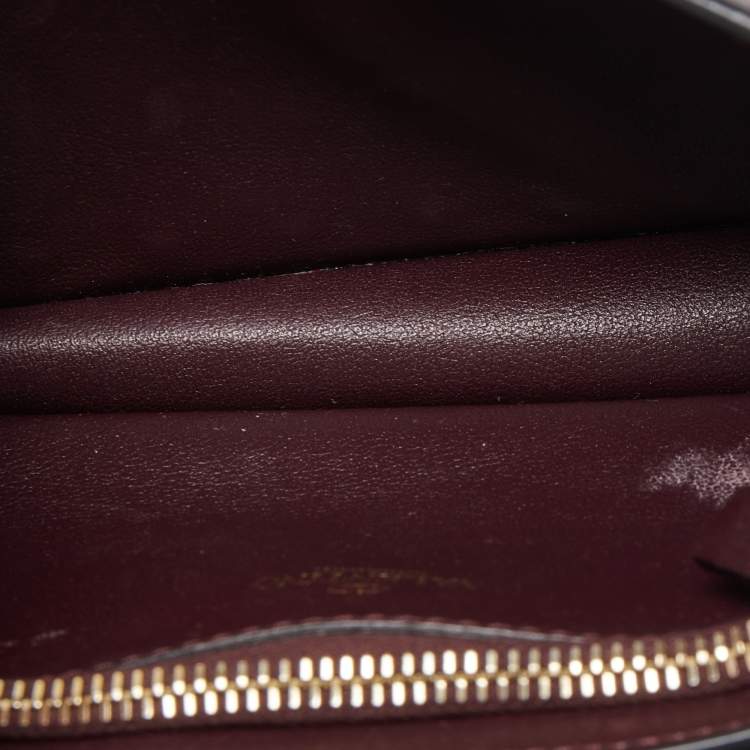 Pre Owned Valentino Dark Purple Leather Rockstud Phone Case Chain Bag
