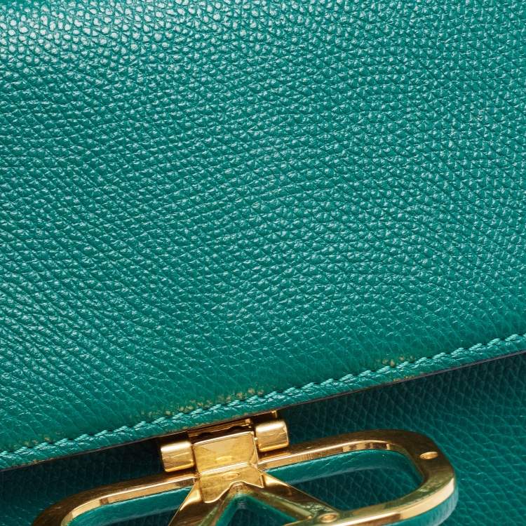 Pre Owned Valentino Green Leather VSling Shoulder Bag