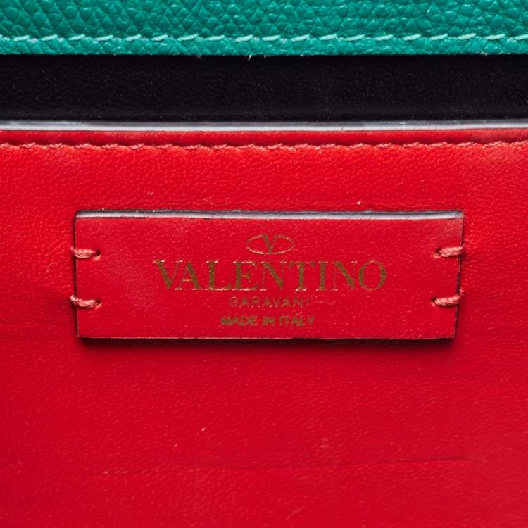 Pre Owned Valentino Green Leather VSling Shoulder Bag