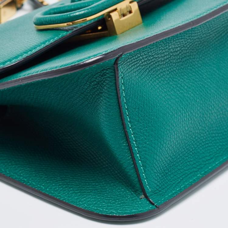Pre Owned Valentino Green Leather VSling Shoulder Bag
