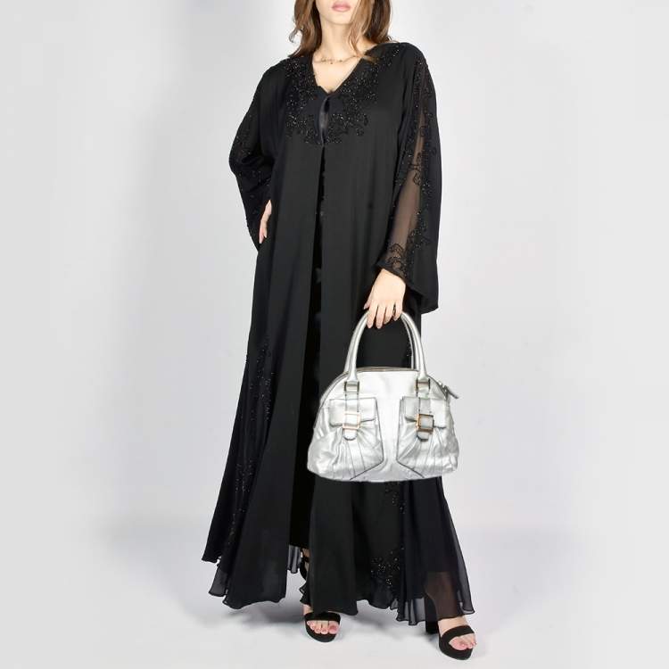 مملوكة مسبقًا Valentino Silver Leather Front Pocket Satchel