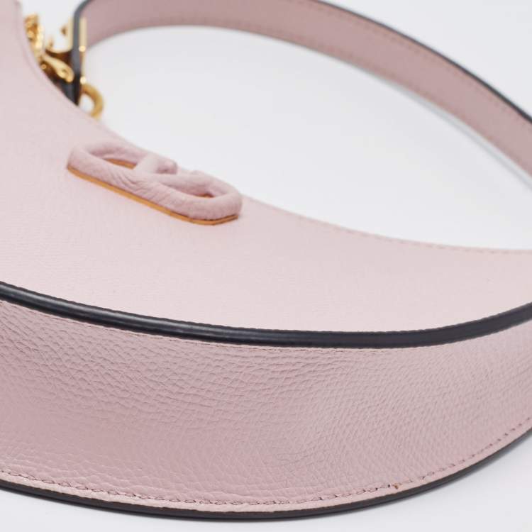 Pre Owned Valentino Pink Leather Mini VLogo Hobo