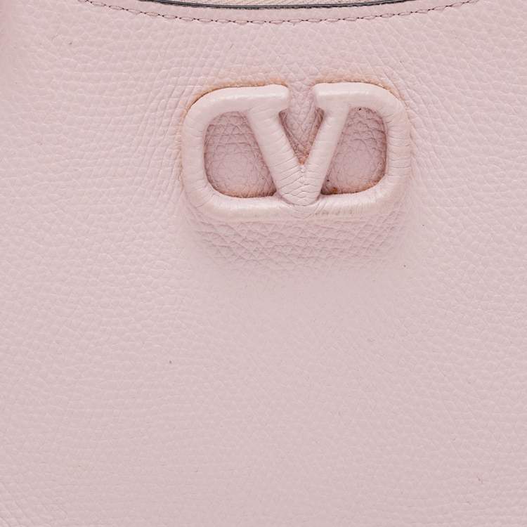 Pre Owned Valentino Pink Leather Mini VLogo Hobo