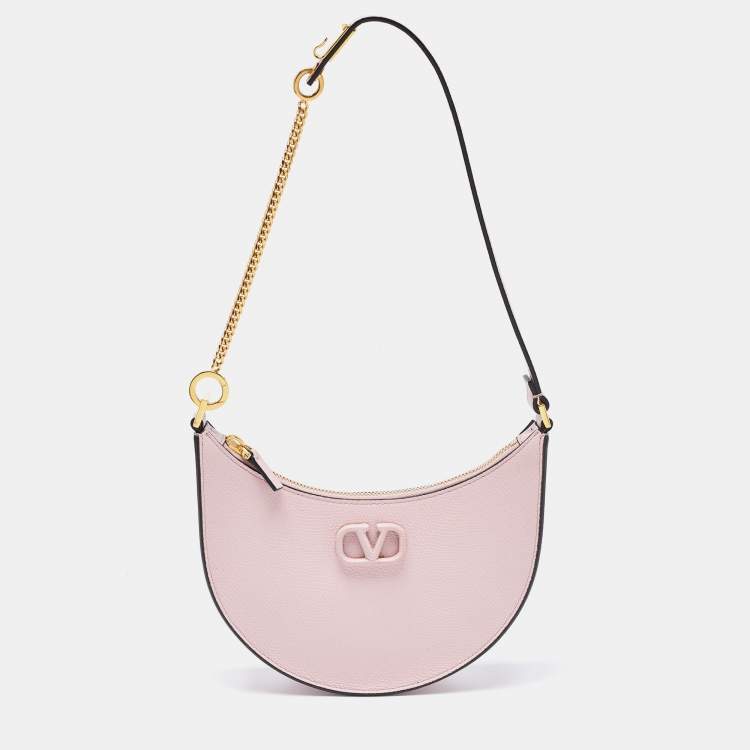 Valentino - VLogo Mini Hobo Shoulder Bag in Pink Valentino
