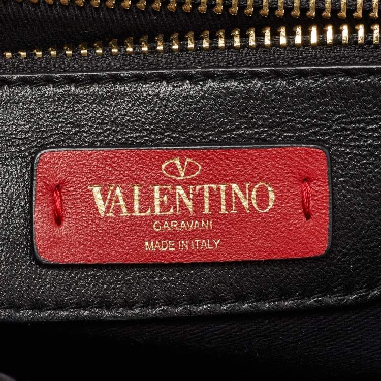 Pre Owned Valentino Black Quilted Leather Medium Candystud Top Handle Bag