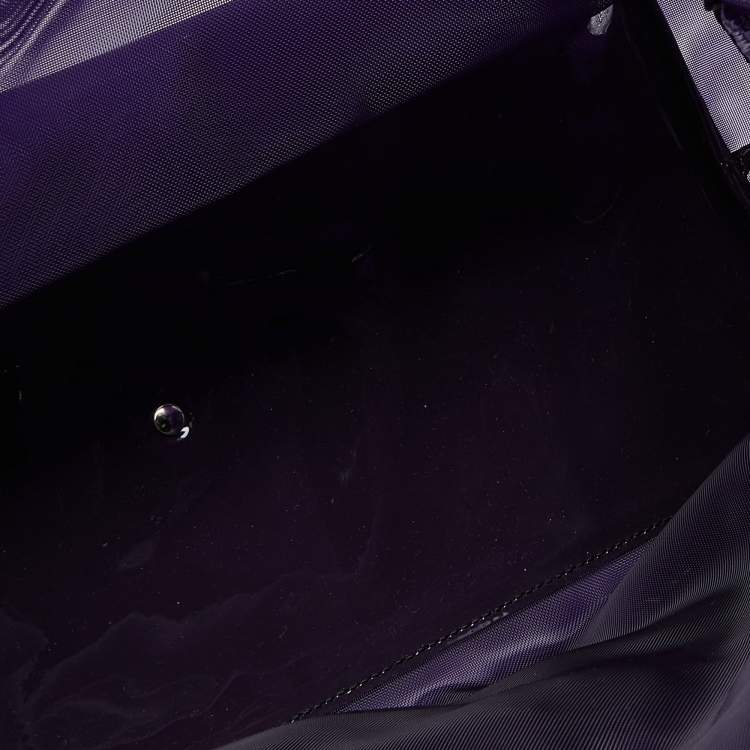 Pre Owned Valentino Purple Mesh and Patent Leather Petale Rose Shopper Tote