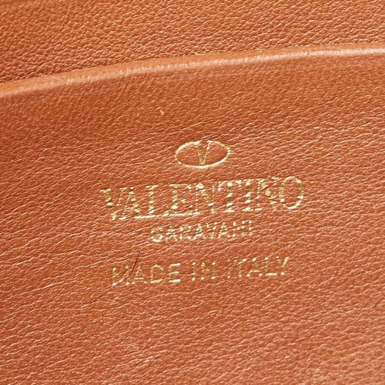 Pre Owned Valentino Brown Leather VLogo Chain Belt Bag