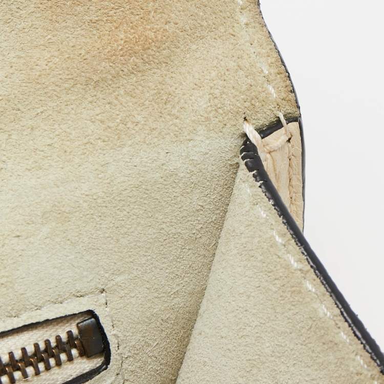 Pre Owned Valentino Cream Leather Medium Rockstud Glam Lock Flap Bag