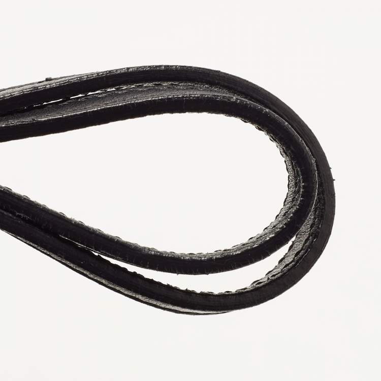 Pre Owned Valentino Black Leather Crystal Embellished Floral Applique Tote